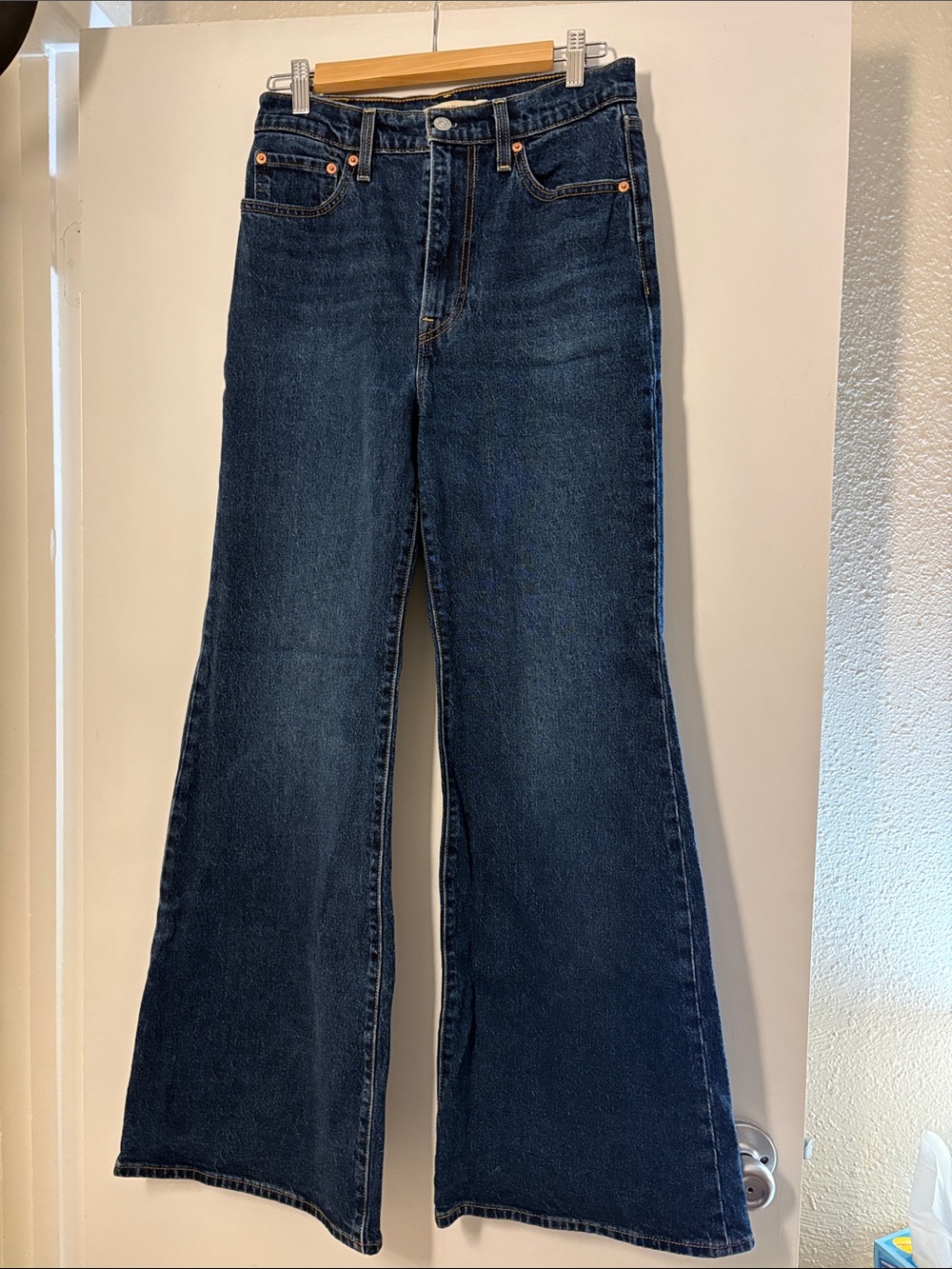Levi's Dark Blue High-Rise Wide Leg Jeans
